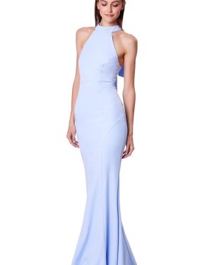 Caden Halter Neck Maxi Dress, UK 18 / US 14 / EU 46 / Light Sky Blue