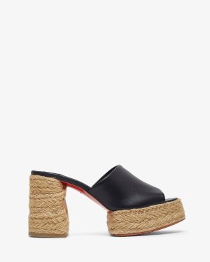 Calakala 85 black leather espadrilles