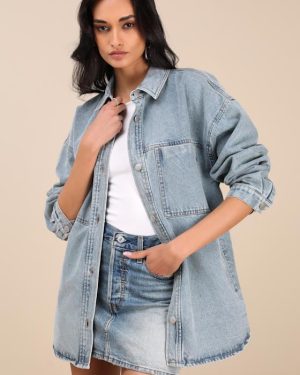 Callahan Light Wash Denim Oversized Shacket