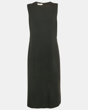 Calvin Klein Black Wool Sleeveless Sheath Dress L