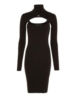 Calvin Klein Jeans 2-in-1 Roll Neck Jumper Dress - Black