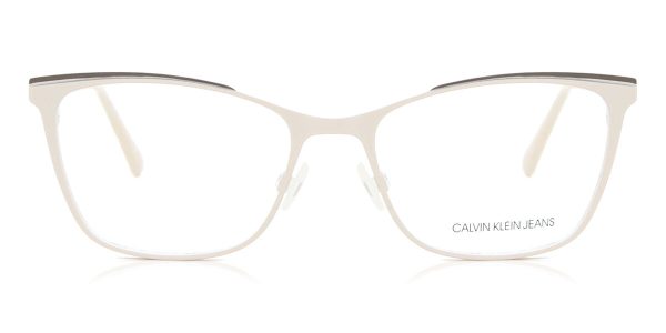 Calvin Klein Jeans CKJ21207 277 Women's Eyeglasses White Size 53 (Frame Only) - Blue Light Block Available