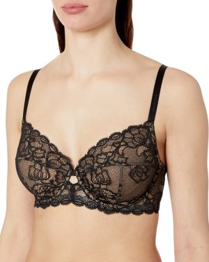 Calvin Klein Women's Seductive Comfort Unlined Lace Bra Black 36DD