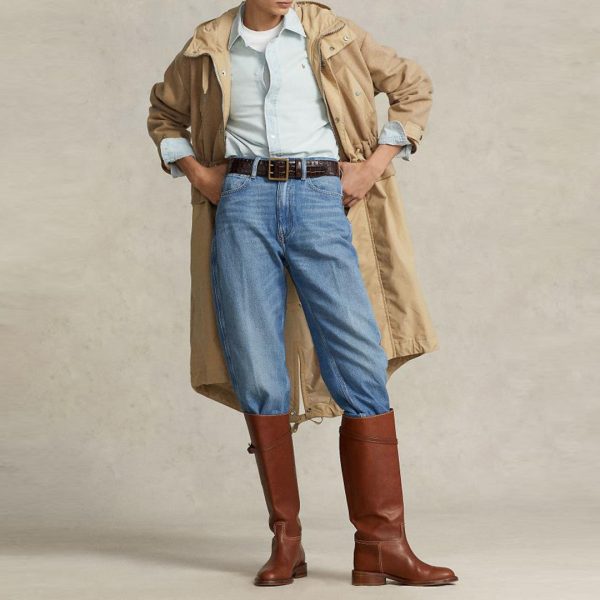 Camel Drawstring Waist Wool Coat