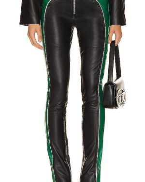 Camila Coelho Biker Leather Pants in Green,Black. Size XXS.