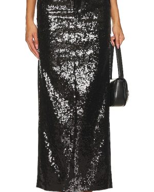 Camila Coelho Venning Sequin Maxi Skirt in Black. Size S, XS.