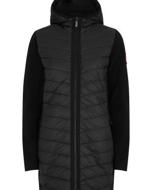 Canada Goose Hybridge Hooded Wool And Shell Jacket, Black, Coat, Wool - M