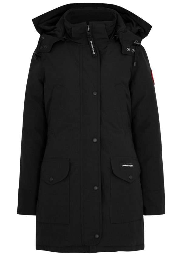 Canada Goose Women's Extra Small Black Trillium Hooded Arctic-tech Parka Coat - Water-resistant - XS