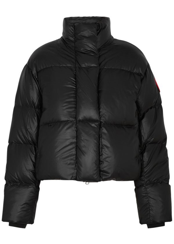 Canada Goose Women's Medium Black Cypress Quilted Cropped Shell Jacket - Water-resistant Puffer Design - M (UK12 / M)