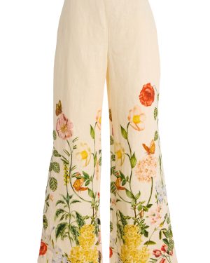 Cara Cara - Mayflower Linen Wide-Leg Pants - Floral - US 2 - Moda Operandi