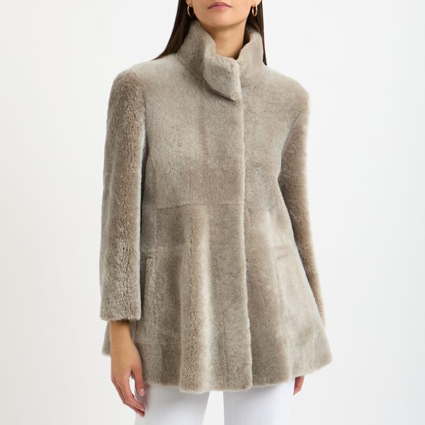 Caramel Shearling Reversible Cocoon Coat