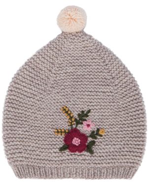 Caramel Thyone embroidered beanie