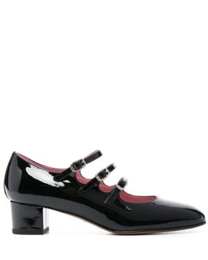 Carel kina Black Mary Janes With Straps And Block Heel In Patent Leather Woman