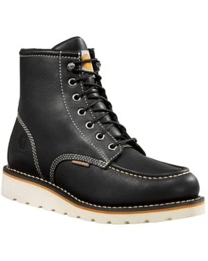 Carhartt Women's Wedge 6"""" Waterproof Soft Toe Ankle Boot Black - 6.5 M
