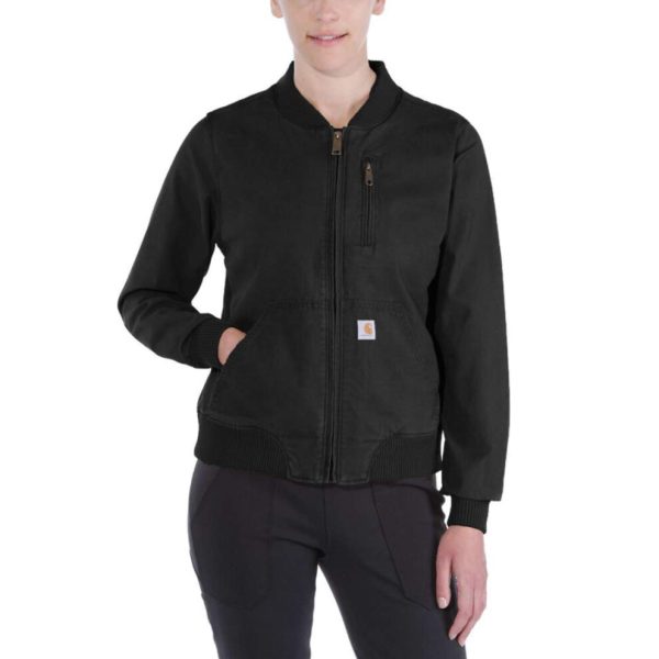 Carhartt womens Crawford Bomber Jacket Work Utility Outerwear Black