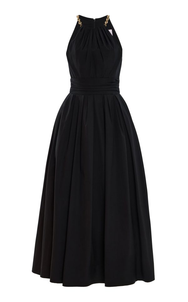 Carolina Herrera - A-Line Stretch-Cotton Halter Dress - Black - US 14 - Only At Moda Operandi
