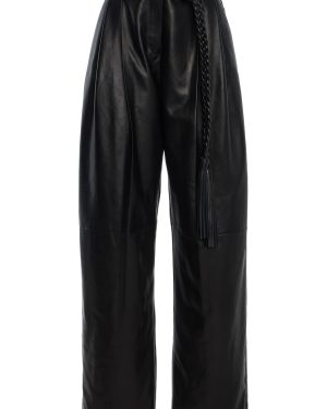 Carolina Herrera - Belted Leather Wide-Leg Pants - Black - US 22 - Only At Moda Operandi