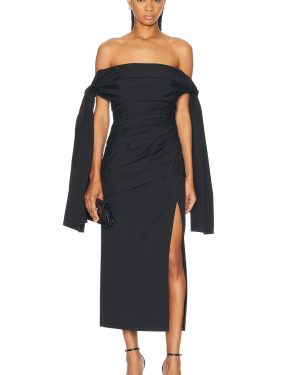 Carolina Herrera Off The Shoulder Midi Dress in Black - Black. Size 2 (also in ).