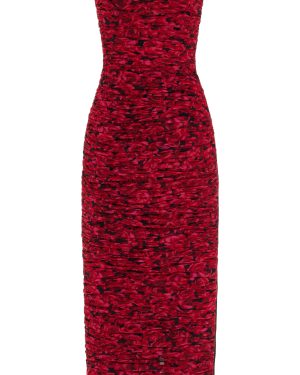Carolina Herrera - Ruched Strapless Crepe Midi Dress - Red - US 2 - Moda Operandi