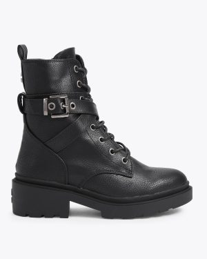 Carvela Women's Ankle Boot Black Boulder Combat