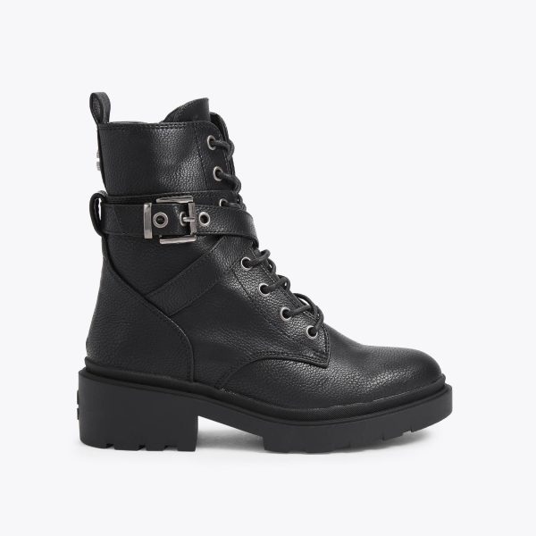 Carvela Women's Ankle Boot Black Boulder Combat