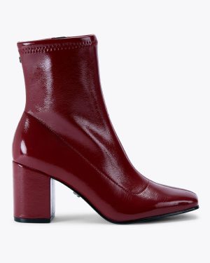 Carvela Women's Boots Red Patent Strut Ankle