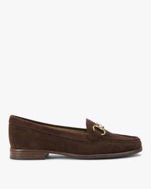 Carvela Women's Loafers Dark Brown Suede Click