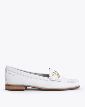 Carvela Women's Loafers White Textured Click