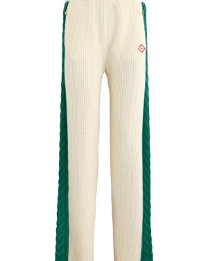 Casablanca Logo Wide-leg Wool-blend Trousers - Green - XL (UK16 / XL)