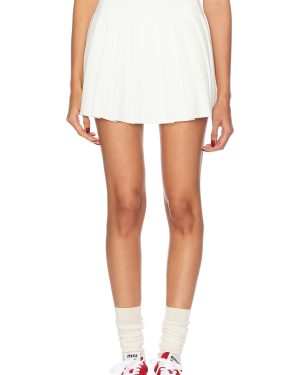 Casablanca Pleated Mini Skirt in White - White. Size M (also in S, XS).