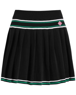 Casablanca Pleated Stretch-knit Mini Skirt - Black - XS (UK6 / XS) - XS (UK6 /xs)