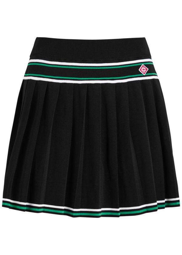 Casablanca Pleated Stretch-knit Mini Skirt - Black - XS (UK6 / XS) - XS (UK6 /xs)