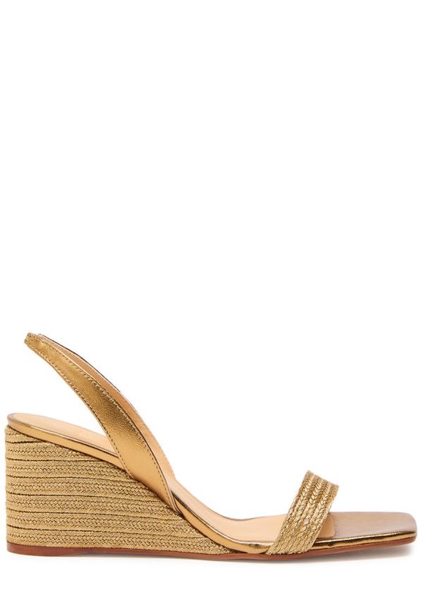 Castaer Barby Metallic Braided Wedge Espadrilles - Gold - 41 (IT41/ UK8)