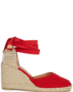 Castaer Carina 80 Canvas Wedge Espadrilles - Red - 6