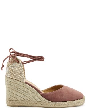 Castaer Carina 80 Suede Wedge Espadrilles - Pink - 37 (IT37/ UK4)
