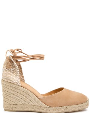 Castaer Carina 80 Suede Wedge Espadrilles - Tan - 8