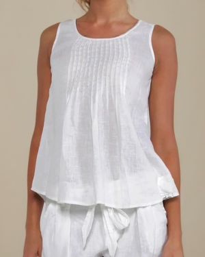 Casual Plain Summer Lightweight No Elasticity Loose Sleeveless Crew Neck A-Line Tank Tops for Women