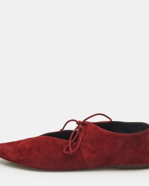 Celine Burgundy Suede Babouche Ballet Flats Size 38