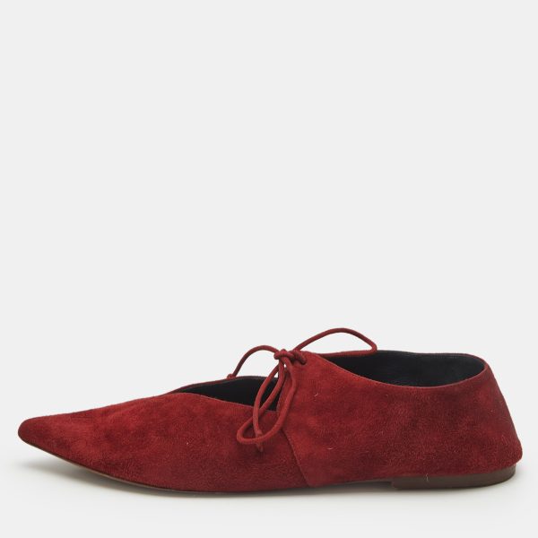 Celine Burgundy Suede Babouche Ballet Flats Size 38