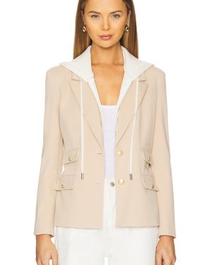 Central Park West Nautical Dickey Blazer in Beige. Size S, XS.