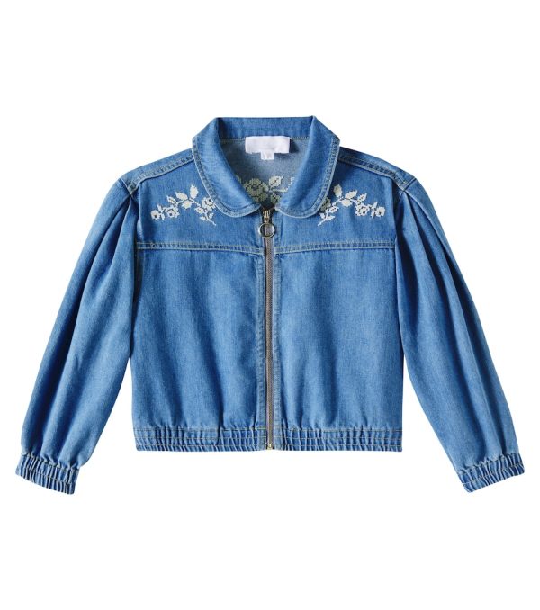 C'era Una Volta Jacky embroidered denim bomber jacket
