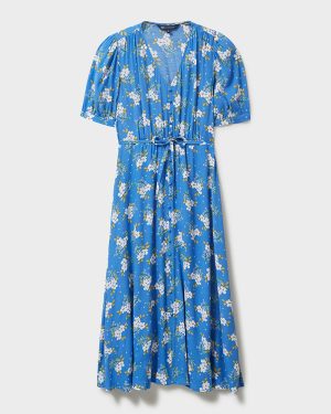 Cerulean Floral Lola Tea Dress