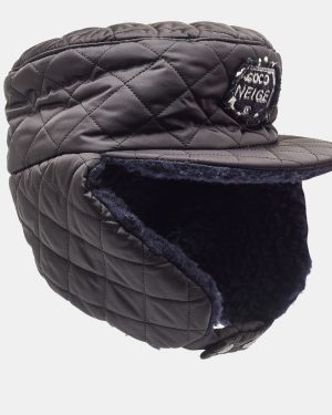 Chanel Black Quilted Coco Neige Trapper Hat M