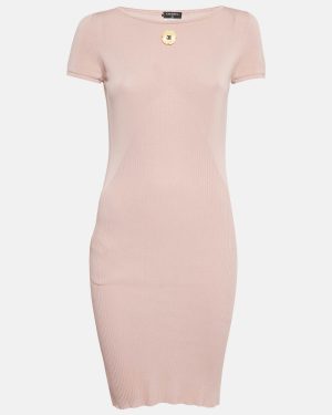 Chanel Light Pink Knit Bodycon Dress S