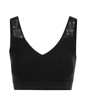 Chantelle Soft Stretch Lace-trimmed Bralette - Black - XS/S