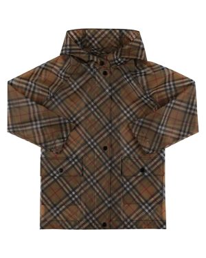 Check Print Cotton Windbreaker