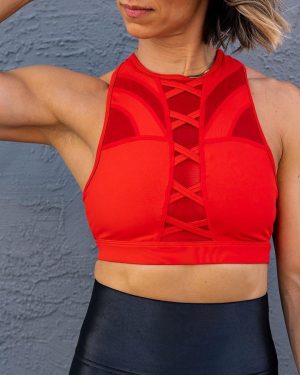 Chestee The Erika - Cherry Red Sports Bra