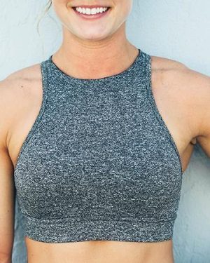 Chestee The T - Heathered Grey Sports Bra