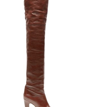 Chlo - Eve Leather Over-The-Knee Boots - Brown - IT 40 - Moda Operandi