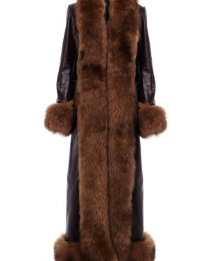 Chlo - Shearling-Trimmed Leather Coat - Brown - FR 36 - Moda Operandi